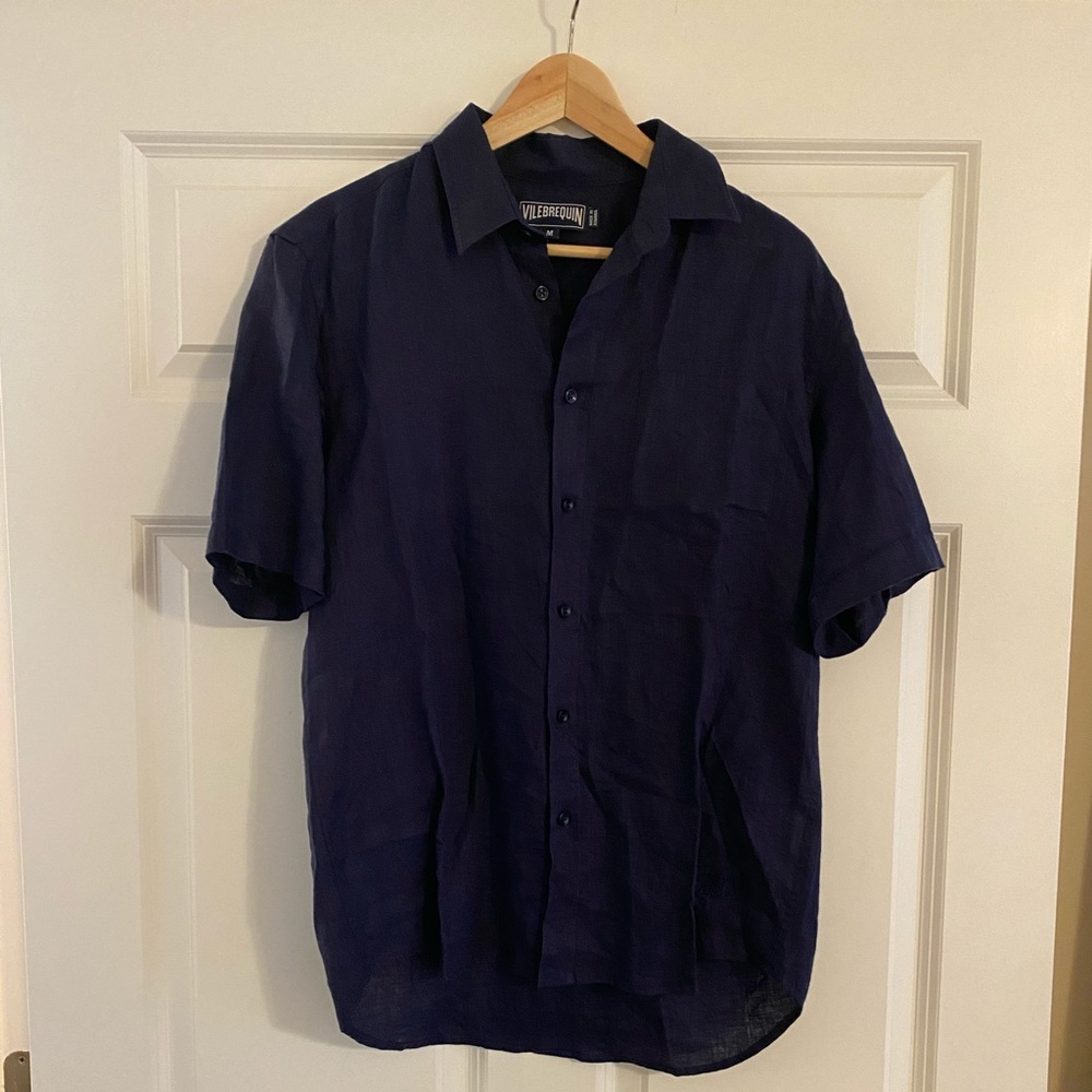 Vilebrequin Men’s Linen Short Sleeve Button Down